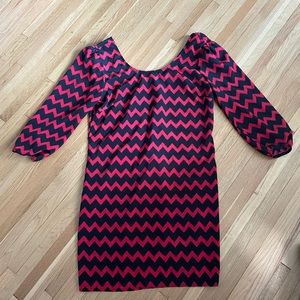 Red & Black Chevron Dress